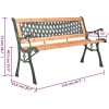 Trädgårdsbänk gjutjärn och massivt granträ vidaXL 116 cm – miniatyr 7