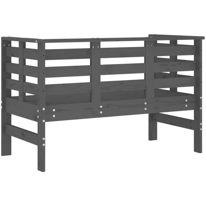 Trädgårdsbänk grå 111,5x53x71 cm massiv furu vidaXL – bild 6