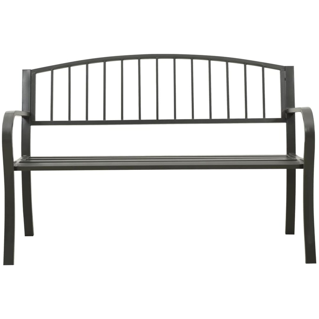 Trädgårdsbänk grå 120 cm stål vidaXL – bild 2