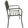 Trädgårdsbänk grå 120 cm stål vidaXL – miniatyr 3