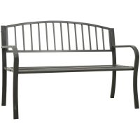 Trädgårdsbänk grå 120 cm stål vidaXL