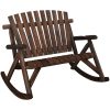 Trädgårdsbänk gung 2-sits 123x96x102 cm massivt granträ vidaXL – miniatyr 2