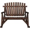 Trädgårdsbänk gung 2-sits 123x96x102 cm massivt granträ vidaXL – miniatyr 3