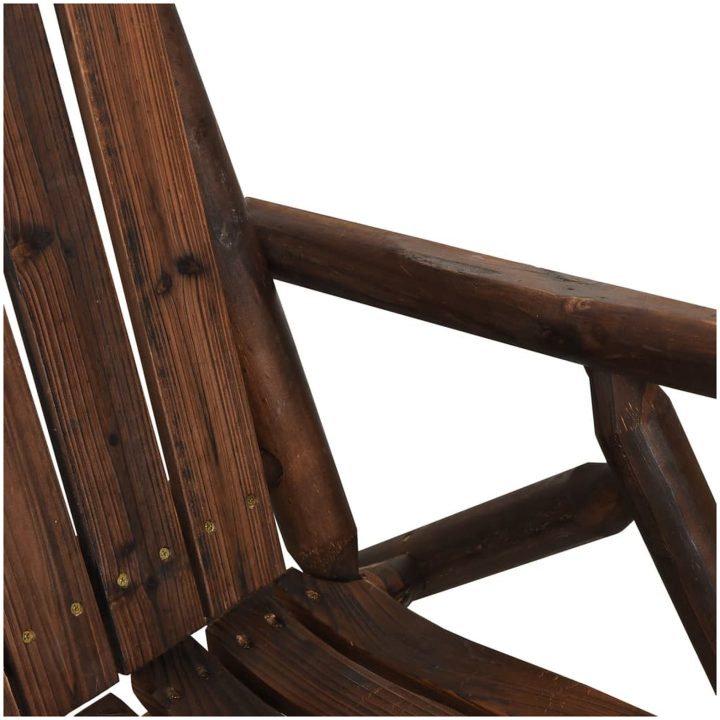 Trädgårdsbänk gung 2-sits 123x96x102 cm massivt granträ vidaXL – bild 5