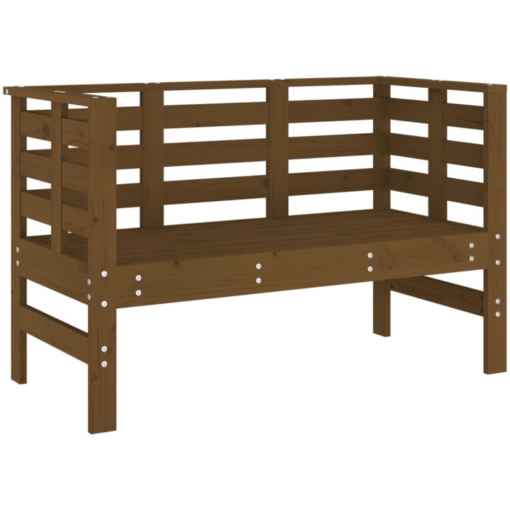 Trädgårdsbänk honungsbrun 111,5x53x71 cm massiv furu vidaXL – bild 2