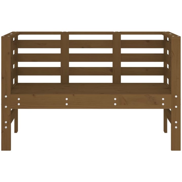 Trädgårdsbänk honungsbrun 111,5x53x71 cm massiv furu vidaXL – bild 4