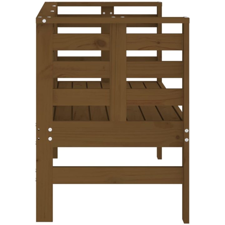 Trädgårdsbänk honungsbrun 111,5x53x71 cm massiv furu vidaXL – bild 5