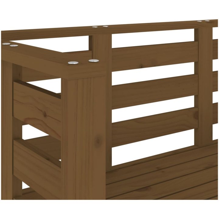 Trädgårdsbänk honungsbrun 111,5x53x71 cm massiv furu vidaXL – bild 7