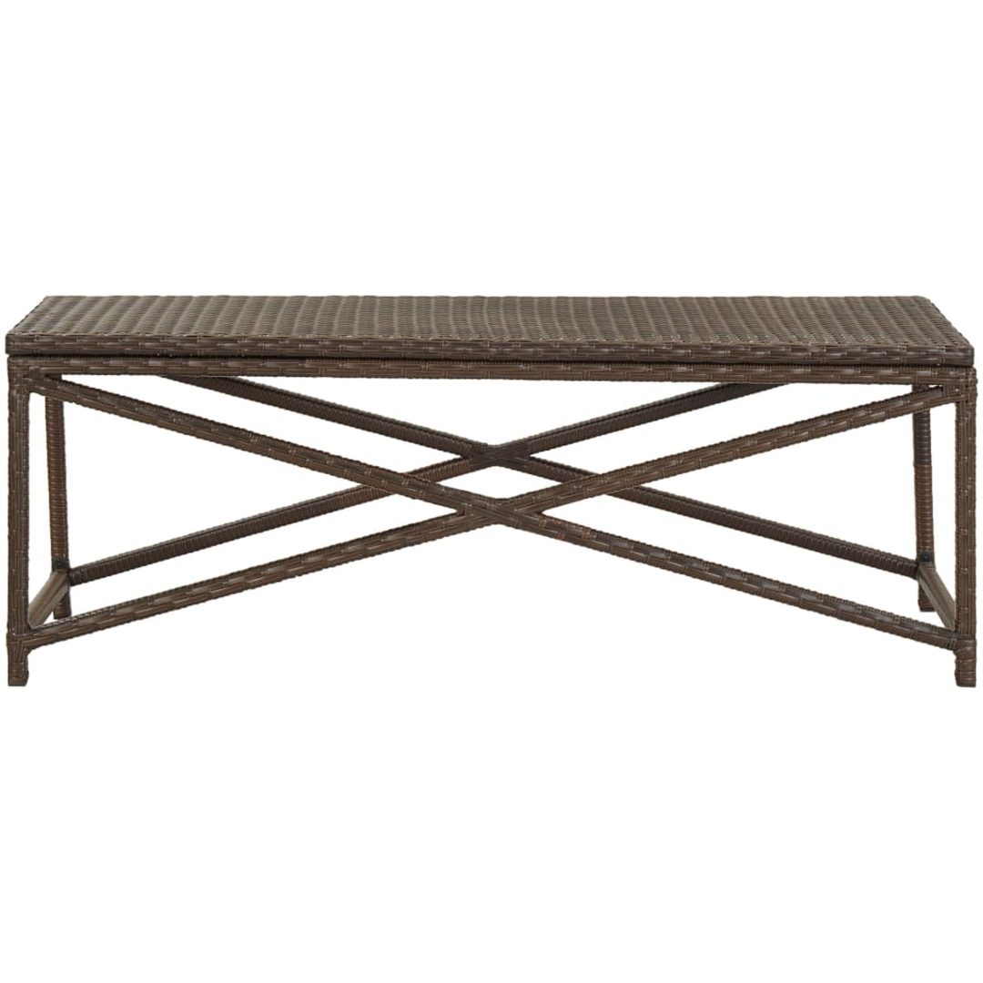 Trädgårdsbänk konstrotting brun vidaXL 120 cm – bild 2