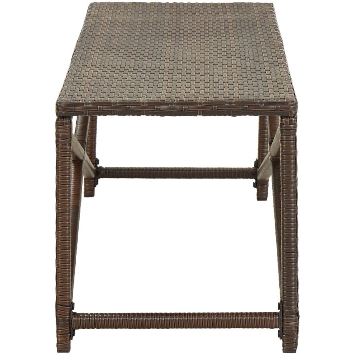 Trädgårdsbänk konstrotting brun vidaXL 120 cm – bild 3