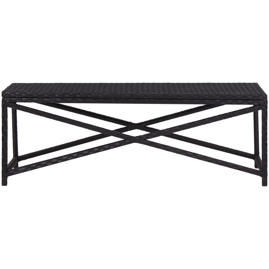Trädgårdsbänk konstrotting svart vidaXL 120 cm – bild 2