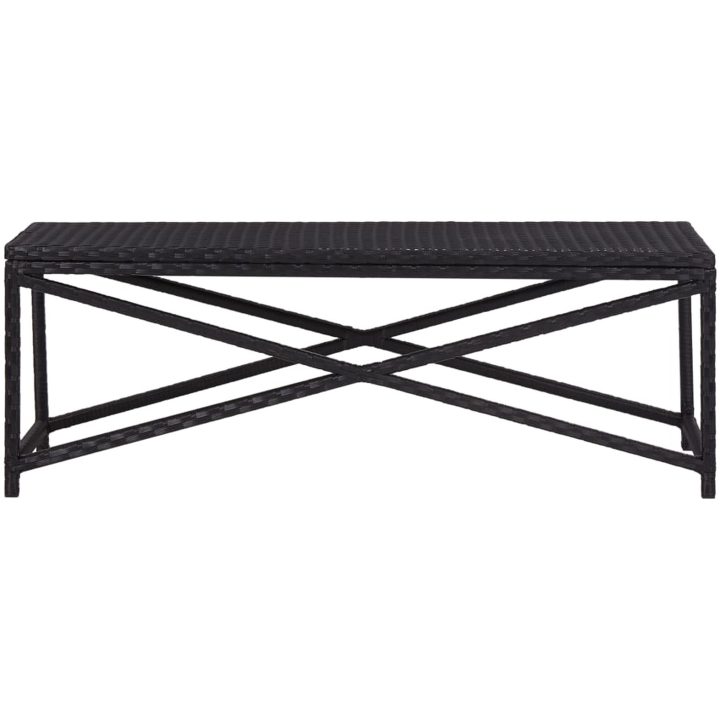 Trädgårdsbänk konstrotting svart vidaXL 120 cm – bild 2