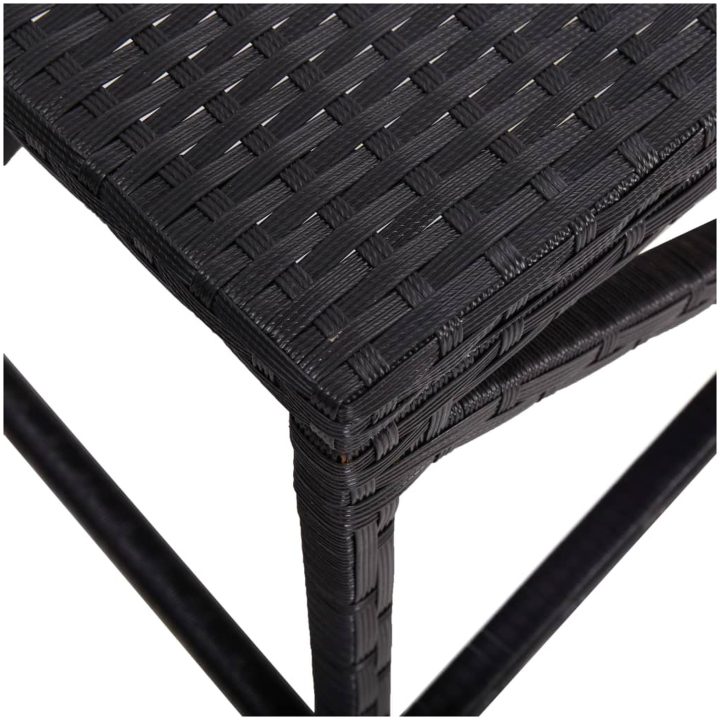 Trädgårdsbänk konstrotting svart vidaXL 120 cm – bild 4
