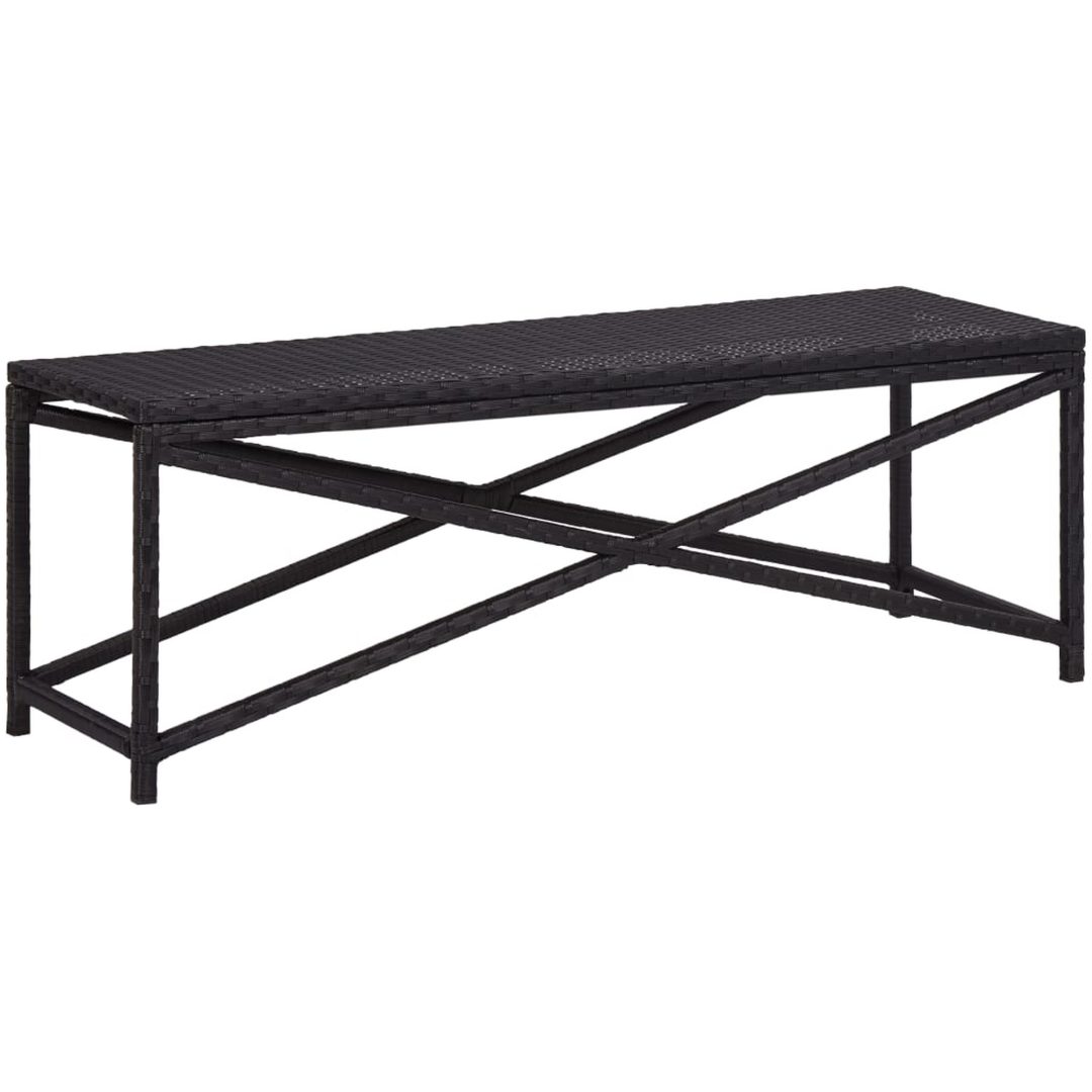 Trädgårdsbänk konstrotting svart vidaXL 120 cm