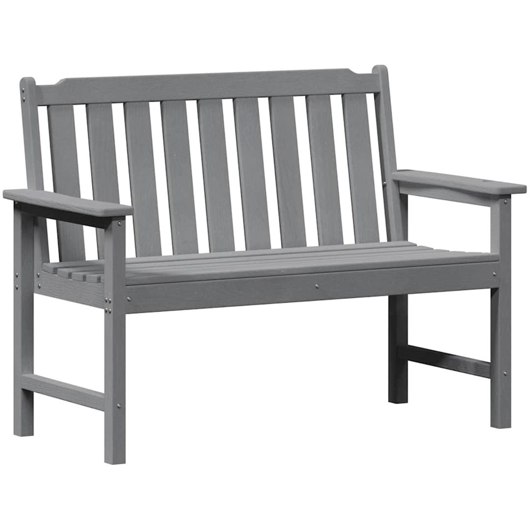 Trädgårdsbänk Ljusgrå HDPE vidaXL 120 cm – bild 2