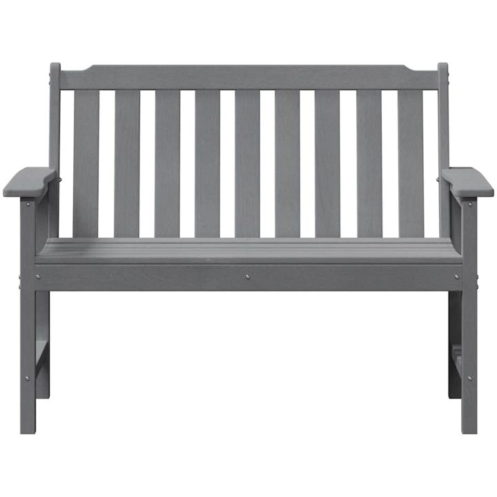 Trädgårdsbänk Ljusgrå HDPE vidaXL 120 cm – bild 5