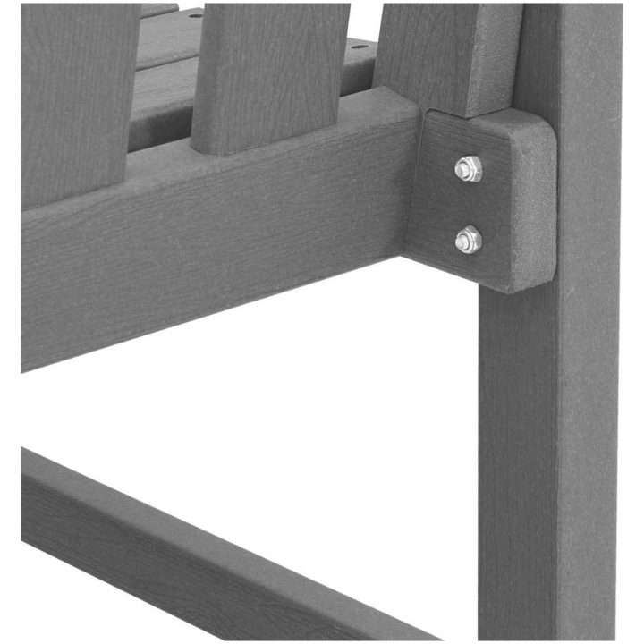 Trädgårdsbänk Ljusgrå HDPE vidaXL 120 cm – bild 9