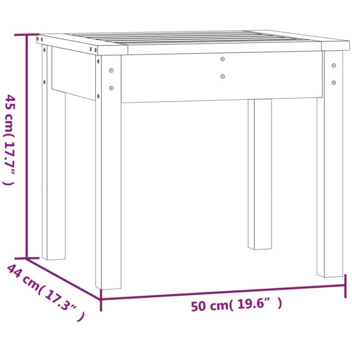 Trädgårdsbänk massivt douglasträ vidaXL 50 x 44 x 45 cm – bild 8
