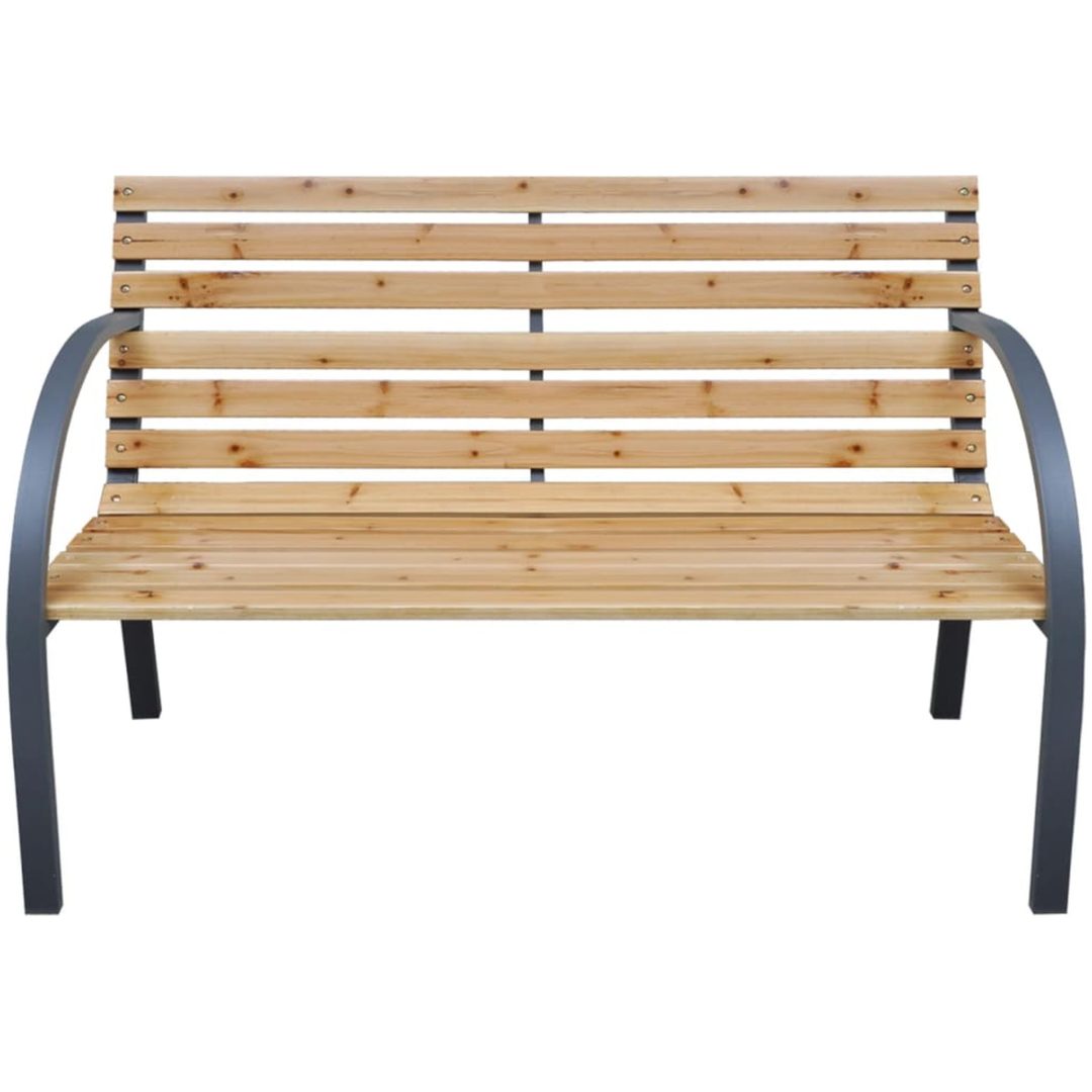 Trädgårdsbänk massivt granträ vidaXL 112 cm – bild 2