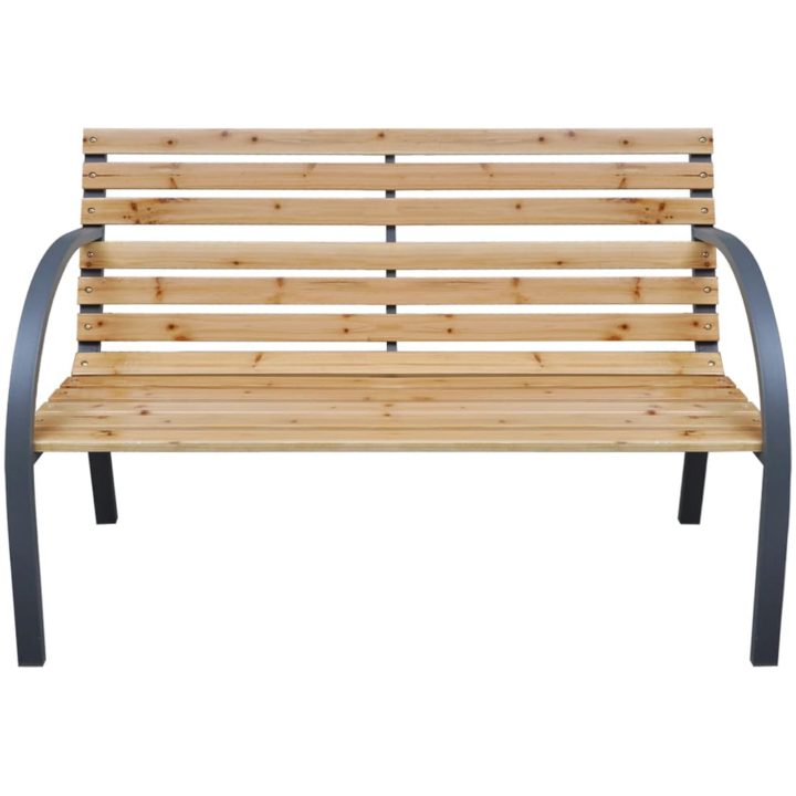 Trädgårdsbänk massivt granträ vidaXL 112 cm – bild 2