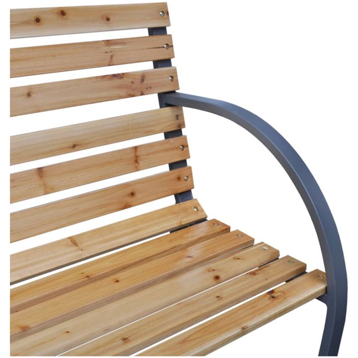 Trädgårdsbänk massivt granträ vidaXL 112 cm – bild 3