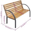 Trädgårdsbänk massivt granträ vidaXL 112 cm – miniatyr 5