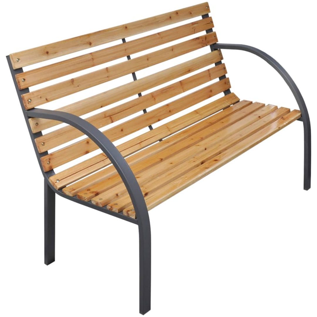 Trädgårdsbänk massivt granträ vidaXL 112 cm