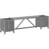Trädgårdsbänk med 2 odlingslådor 150 cm massivt akaciaträ grå vidaXL 150 x 30 x 40 cm – miniatyr 2