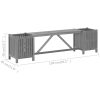 Trädgårdsbänk med 2 odlingslådor 150 cm massivt akaciaträ grå vidaXL 150 x 30 x 40 cm – miniatyr 8