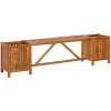 Trädgårdsbänk med 2 odlingslådor massivt akaciaträ vidaXL 150 x 30 x 40 cm – miniatyr 2