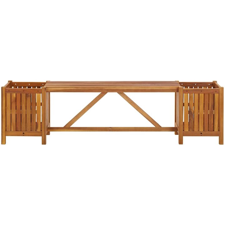 Trädgårdsbänk med 2 odlingslådor massivt akaciaträ vidaXL 150 x 30 x 40 cm – bild 4