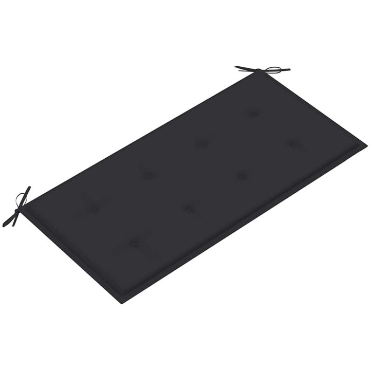 Trädgårdsbänk med antracit dyna 112 cm massiv teak vidaXL – bild 5