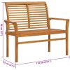 Trädgårdsbänk med antracit dyna 112 cm massiv teak vidaXL – miniatyr 8