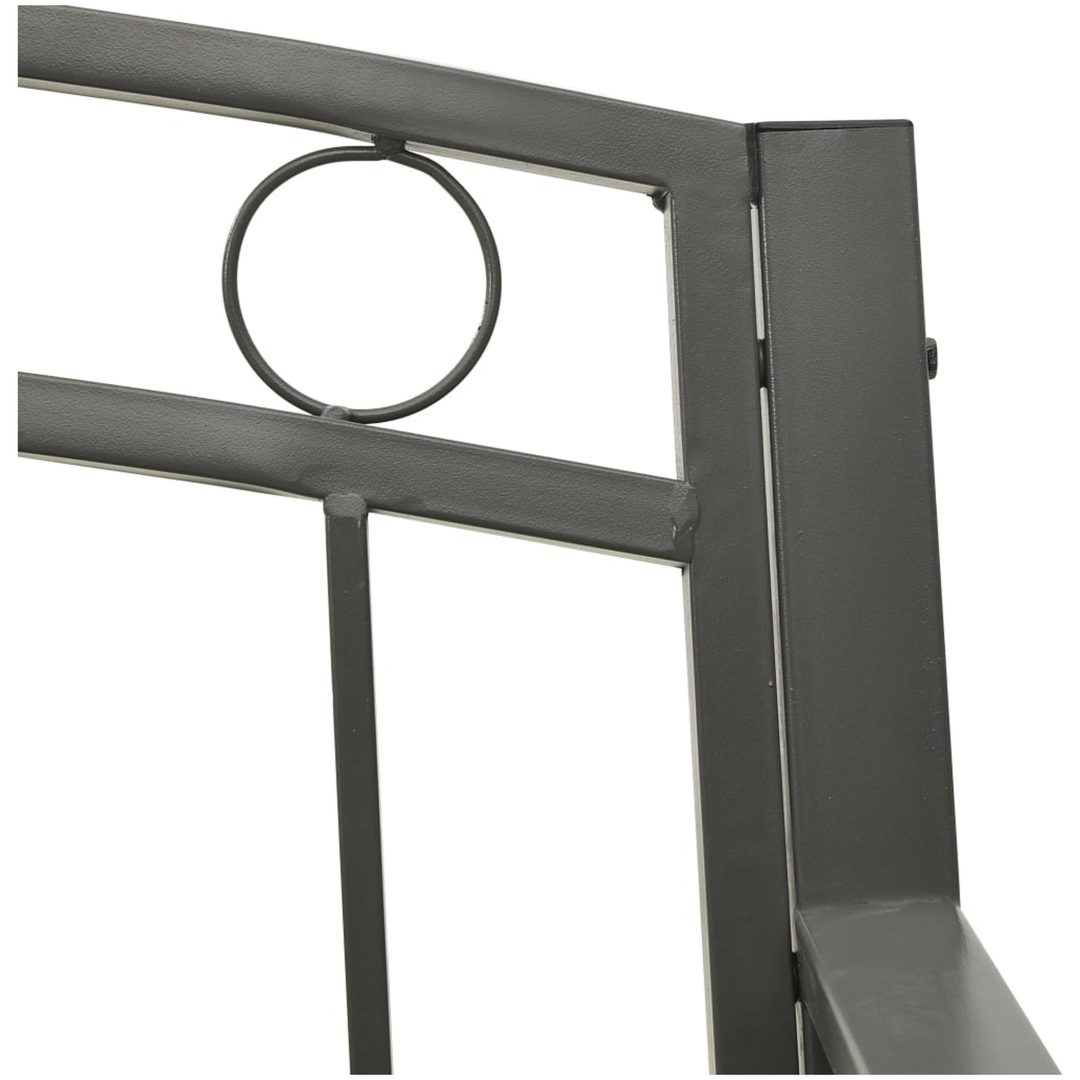Trädgårdsbänk med bord grå 120 cm stål vidaXL – bild 6