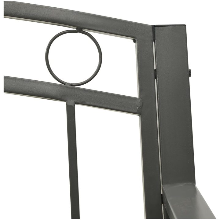 Trädgårdsbänk med bord grå 120 cm stål vidaXL – bild 6