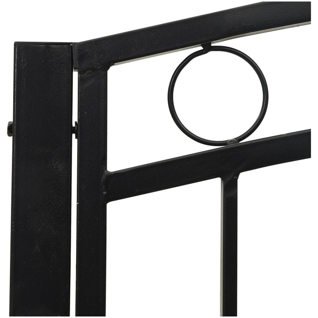 Trädgårdsbänk med bord svart 120 cm stål vidaXL – bild 6