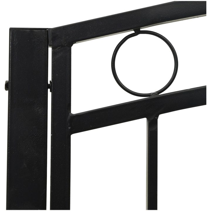 Trädgårdsbänk med bord svart 120 cm stål vidaXL – bild 6