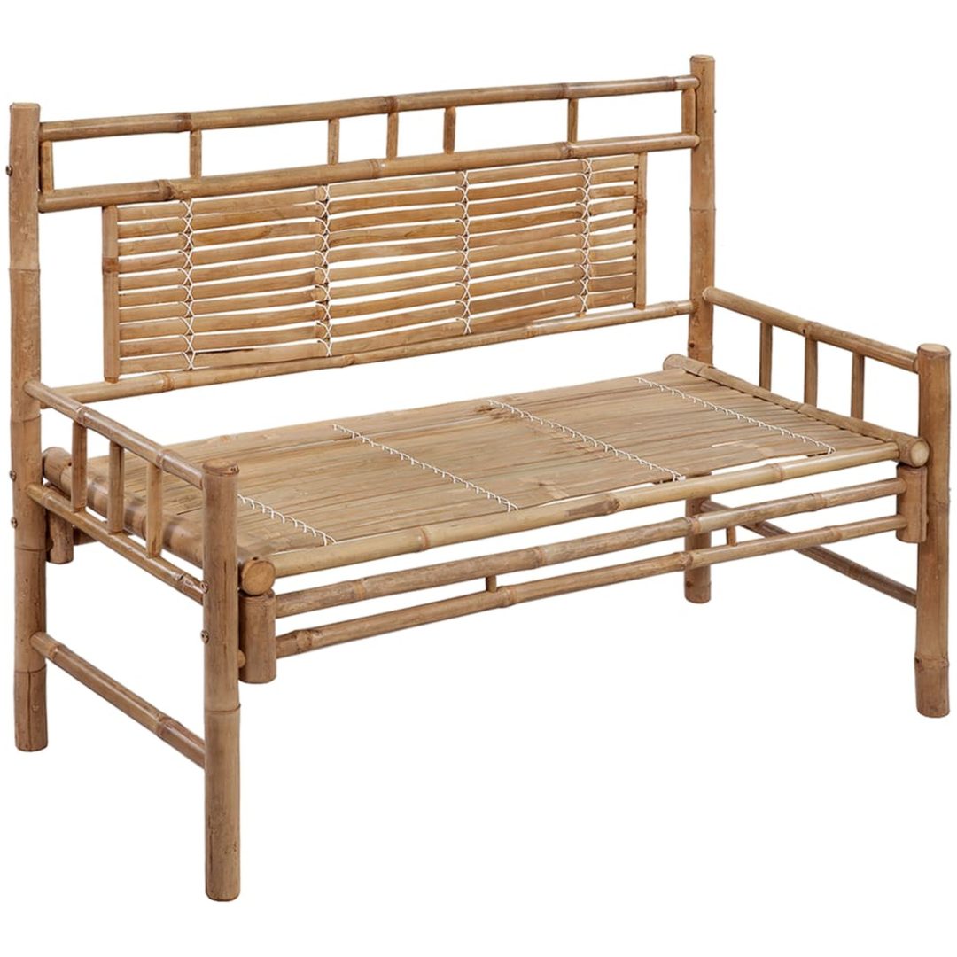 Trädgårdsbänk med dyna 120 cm bambu vidaXL 120 x 50 x 7 cm – bild 2