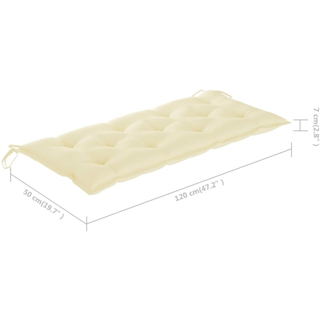 Trädgårdsbänk med dyna 120 cm bambu vidaXL 120 x 50 x 7 cm – bild 11