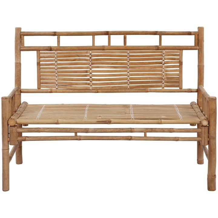 Trädgårdsbänk med dyna 120 cm bambu vidaXL 120 x 50 x 7 cm – bild 3