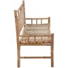 Trädgårdsbänk med dyna 120 cm bambu vidaXL 120 x 50 x 7 cm – miniatyr 4