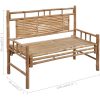 Trädgårdsbänk med dyna 120 cm bambu vidaXL 120 x 50 x 7 cm – miniatyr 10