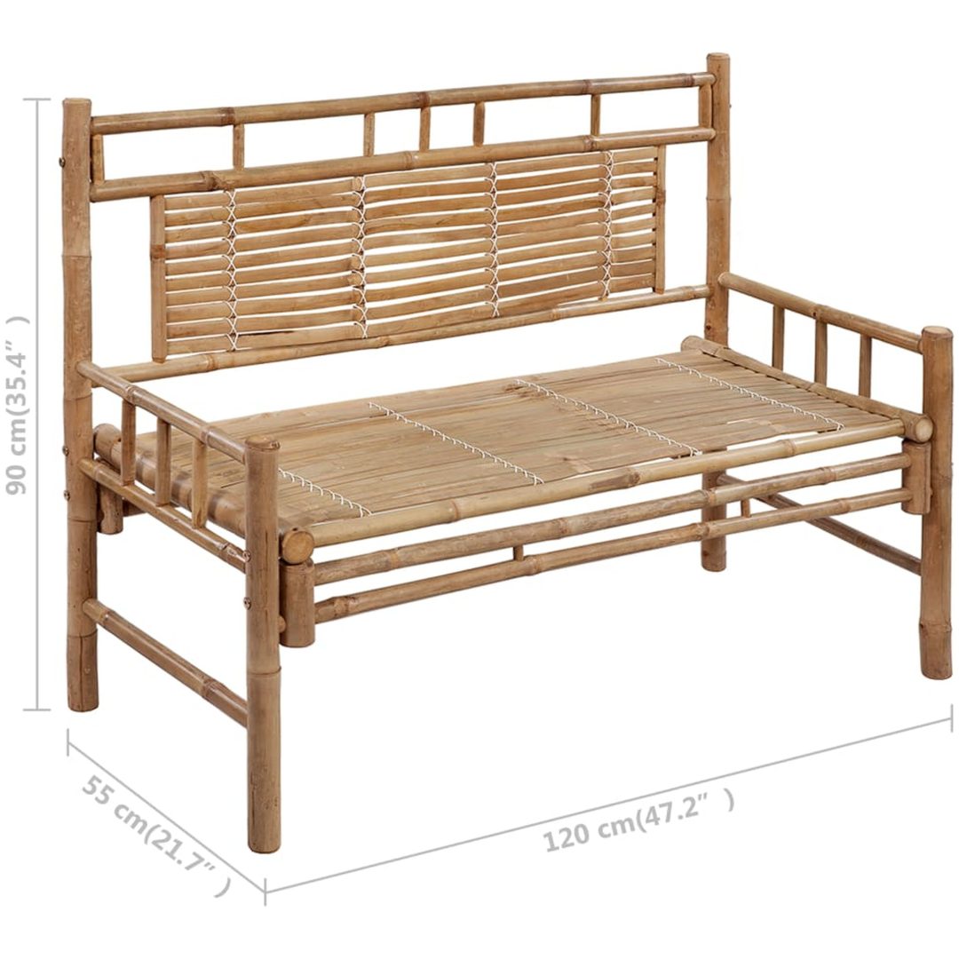 Trädgårdsbänk med dyna 120 cm bambu vidaXL 120 x 50 x 7 cm – bild 10