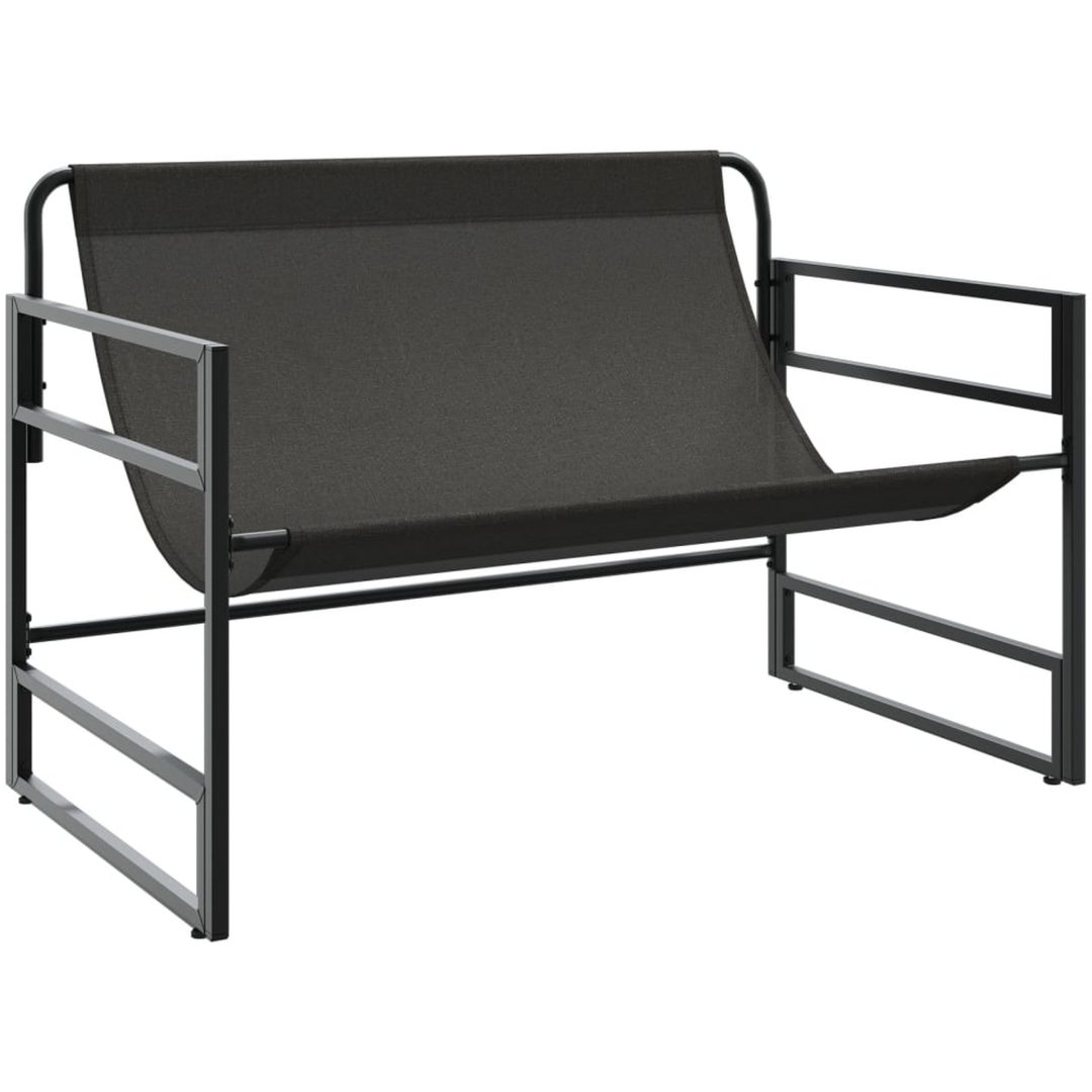 Trädgårdsbänk med dyna antracit 113 cm stål vidaXL – bild 5