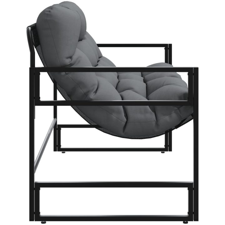 Trädgårdsbänk med dyna antracit 113 cm stål vidaXL – bild 6