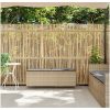 Trädgårdsbänk med dyna beige 110x30x40,5 cm konstrotting vidaXL – miniatyr 3