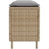 Trädgårdsbänk med dyna beige 110x30x40,5 cm konstrotting vidaXL – miniatyr 5