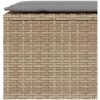 Trädgårdsbänk med dyna beige 110x30x40,5 cm konstrotting vidaXL – miniatyr 7