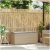 Trädgårdsbänk med dyna beige 110x40x44 cm konstrotting vidaXL – miniatyr 2