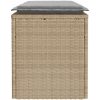 Trädgårdsbänk med dyna beige 110x40x44 cm konstrotting vidaXL – miniatyr 5
